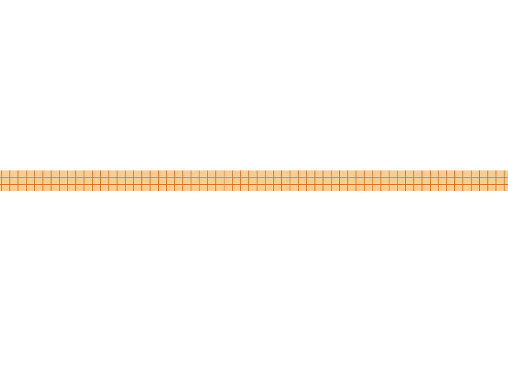Soft Orange with Dark Orange Grid - 0,8 cm - Skinny Washi Tape