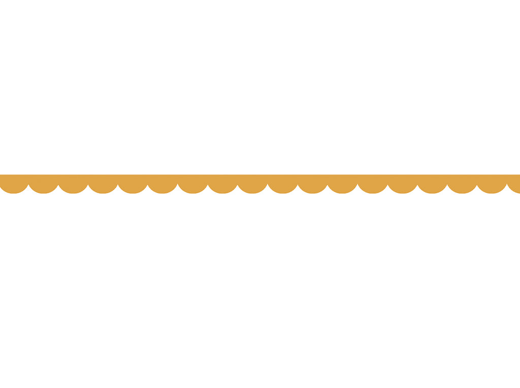 Dark Oker Yellow scalloped - 0,8 cm - Skinny washi tape