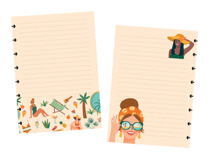 Dotted Lined - Fill paper - with Summer prints pack of 30 sheets