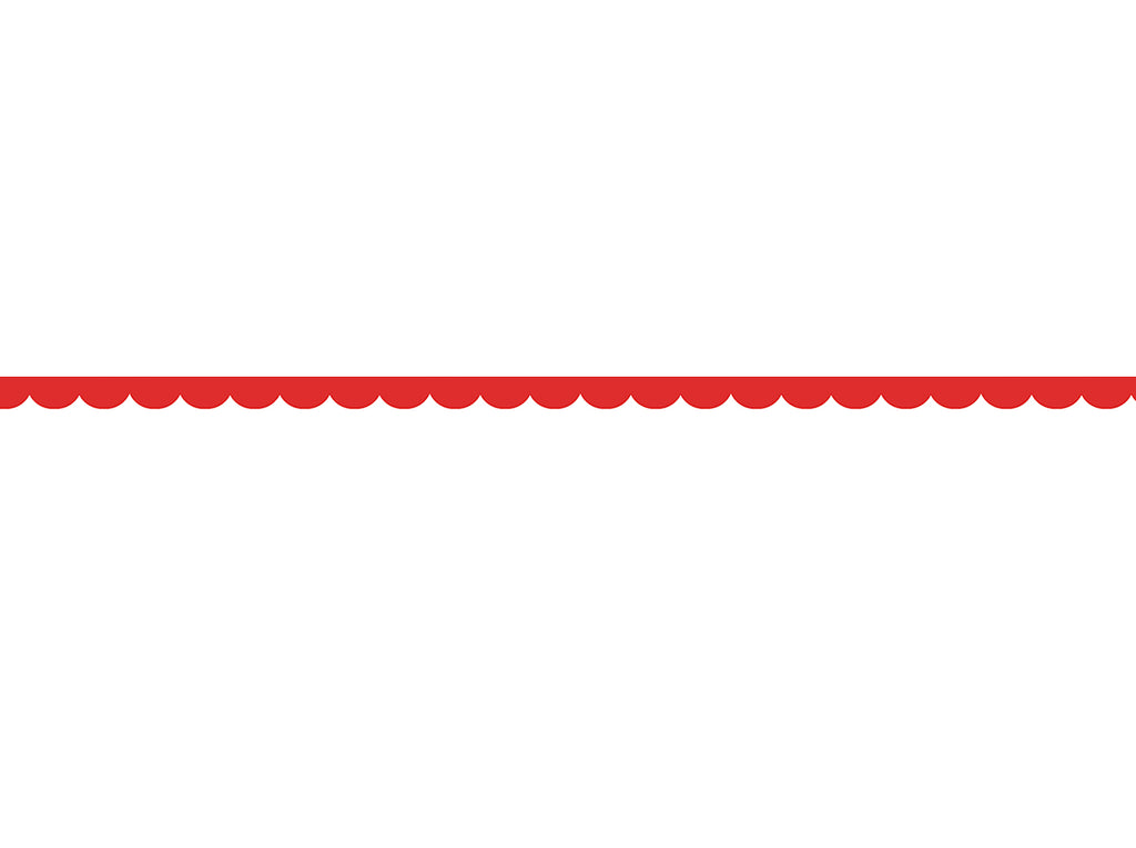 Red  scalloped - 0,8 cm - Skinny washi tape