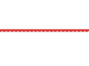 Red  scalloped - 0,8 cm - Skinny washi tape