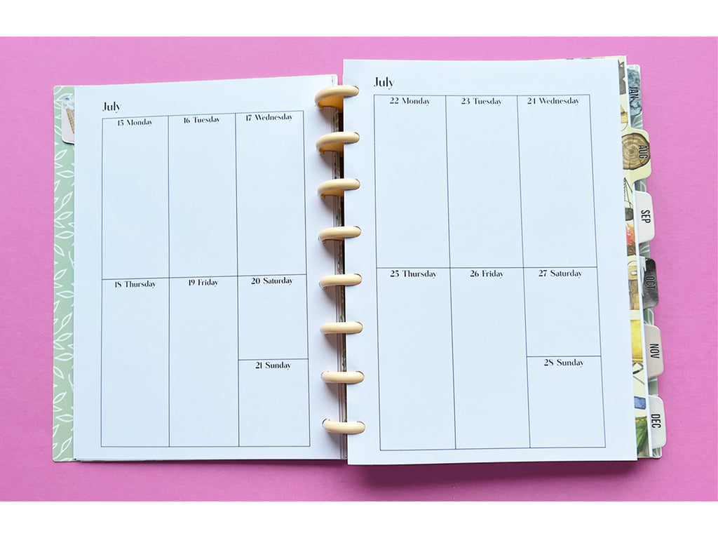 Planner - Seasonal Days - Functional Vertical Layout - A5 size