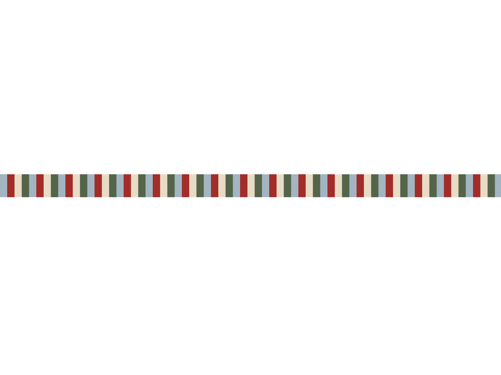 Red,Blue, Beige and Green Stripes - Skinny Washi tape – Planything