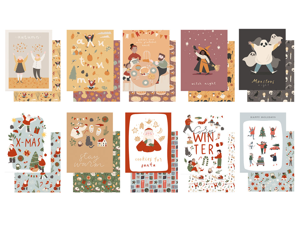 The Holiday Season - 10 Double sided Paper sheets