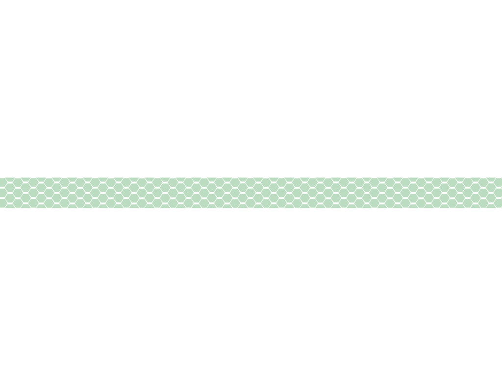 Pastel Green - Hexagon - Skinny - Washi tape