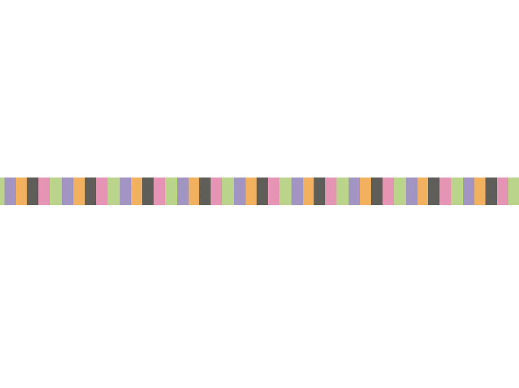 Black, Pink, Green, Purple and Orange Stripes - Skinny Washi tape