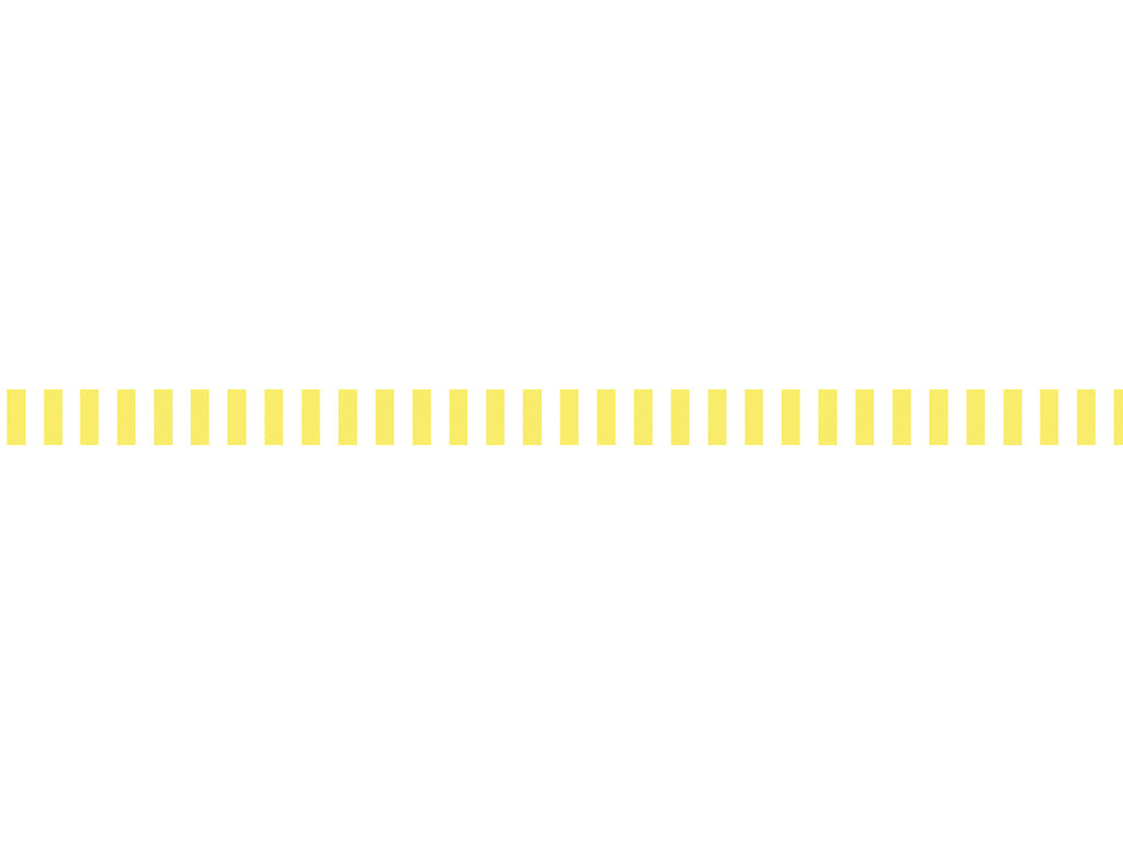 Lemon Yellow with White Stripes - Skinny - Washi tape