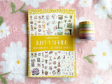 Spring release Bundle (Happy Spring sticker book + 6 new washi tapes)