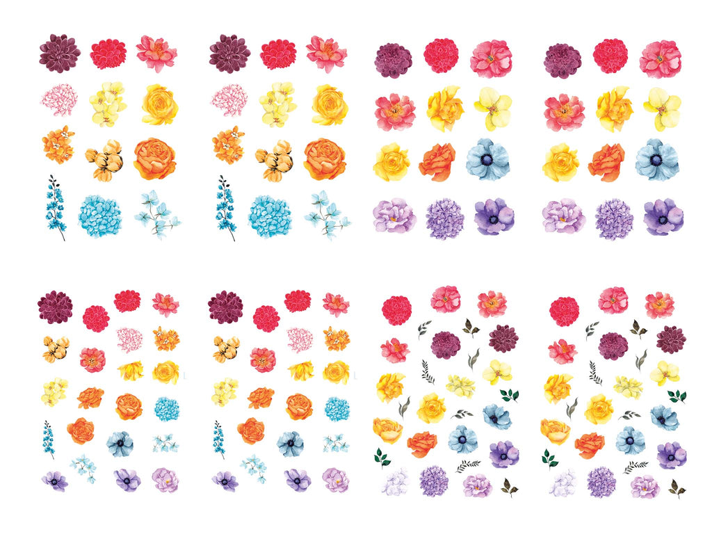 Rainbow Florals & Boxes - A5 Sticker book