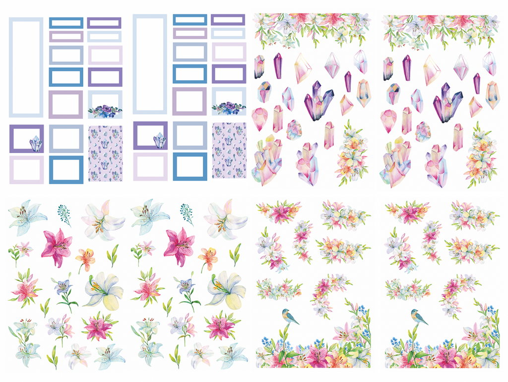 Crystals and Florals - Sticker book