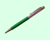 Green Pen with Pink Gems